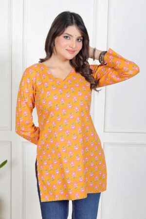 Zeenat E Gul Straight Sleeves Kurti by Velmirastyles