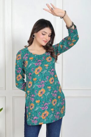 Alfiya Boat Neck Kurti by Velmirastyles