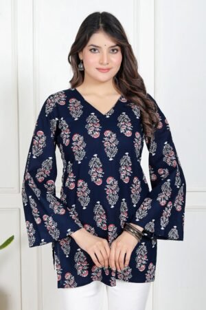 Aabira Noor Bell Sleeves Kurti by Velmirastyles